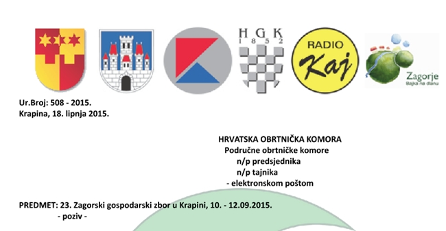 23. Zagorski gospodarski zbor u Krapini, 10. - 12.09.2015.